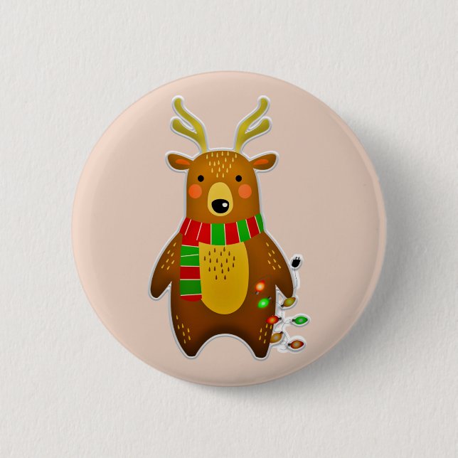 Weihnachtsrinderknopf Button (Vorderseite)