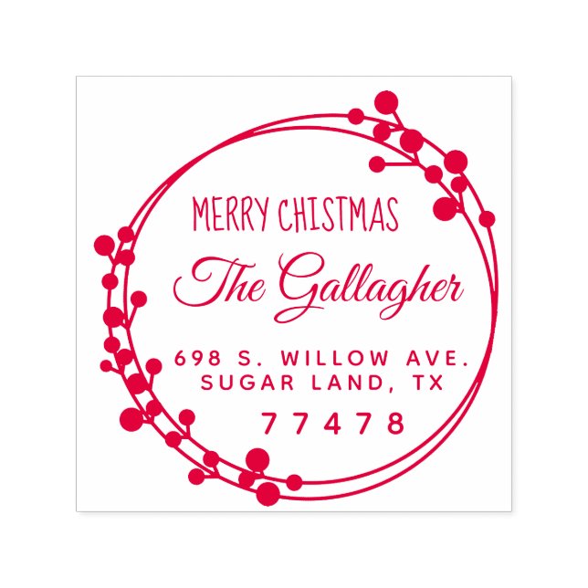 Weihnachtsring Frohe Weihnachtsfeier Rücksendeadre Permastempel (Design)