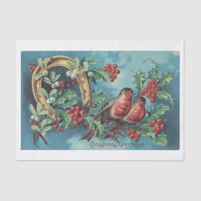 Weihnachtsrobben mit Horseshoe Decoupage Seidenpapier (Vorderseite)