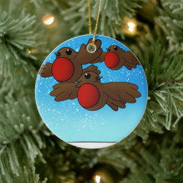 WeihnachtsRobin Birds Keramik Ornament