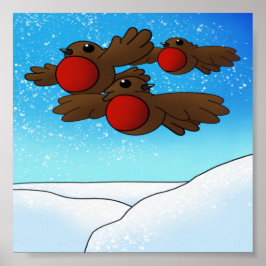 WeihnachtsRobin Birds Poster