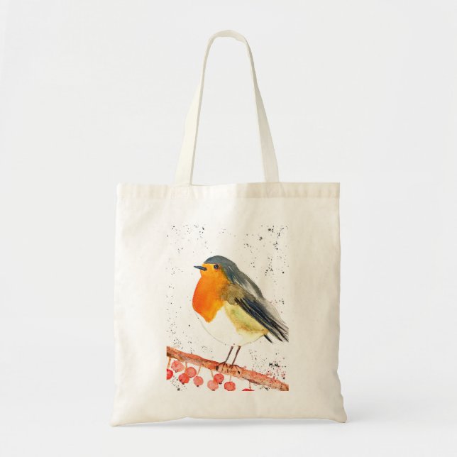 Weihnachtsrobin Tragetasche (Vorne)