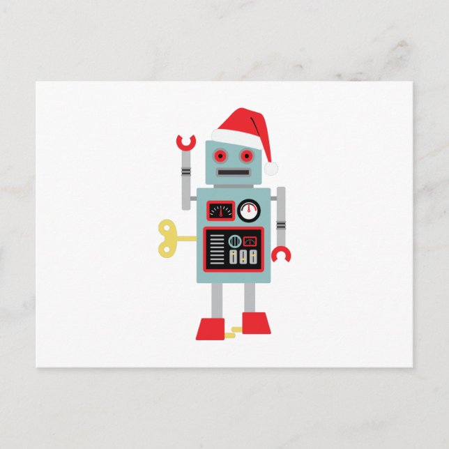 Weihnachtsroboter Postkarte (Vorderseite)
