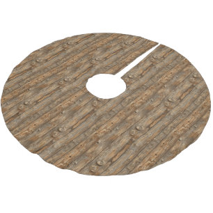 Weihnachtsrock aus Holz Textur Polyester Weihnachtsbaumdecke