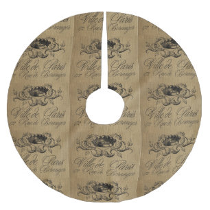 Weihnachtsrock der französischen Postkarte Polyester Weihnachtsbaumdecke