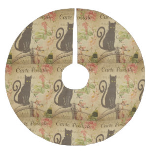 Weihnachtsrock der französischen Postkarte Polyester Weihnachtsbaumdecke
