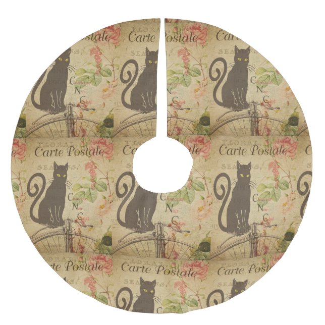 Weihnachtsrock der französischen Postkarte Polyester Weihnachtsbaumdecke (Vorderseite)