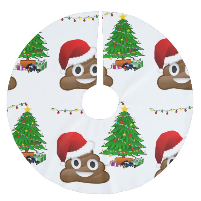 Weihnachtsrock Emoji-Rock Polyester Weihnachtsbaumdecke (Vorderseite)