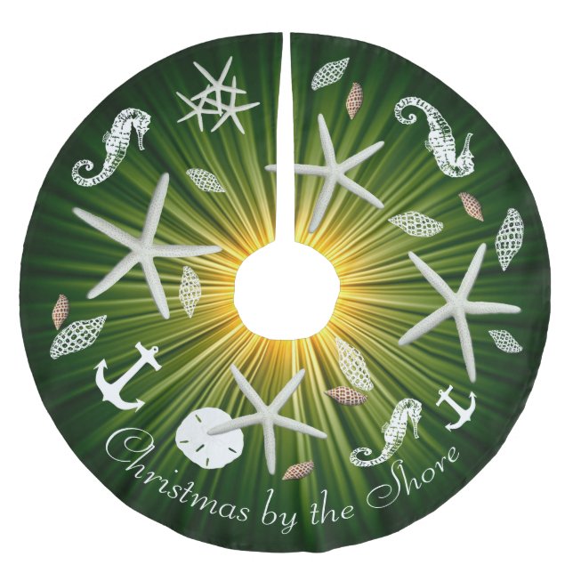 Weihnachtsrock im Grünen Meer, Baumrock Polyester Weihnachtsbaumdecke (Vorderseite)