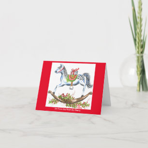 Weihnachtsrockpferd mit Paket Karte