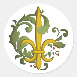 Weihnachtsrolle-Lilien-Aufkleber Runder Aufkleber