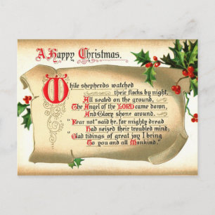 Weihnachtsrolle mit Hymne Feiertagspostkarte