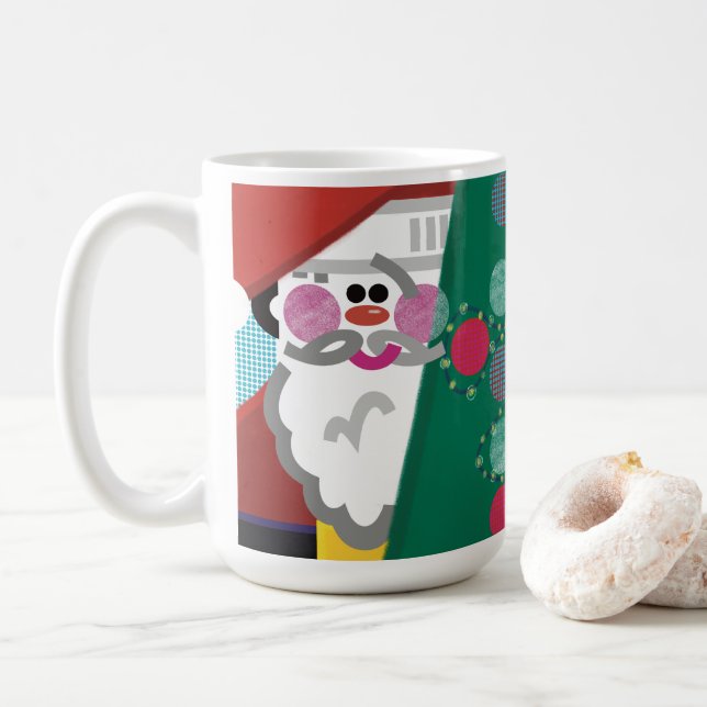 Weihnachtsrollen rund um die Abstrakte Tasse der M (Mit Donut)