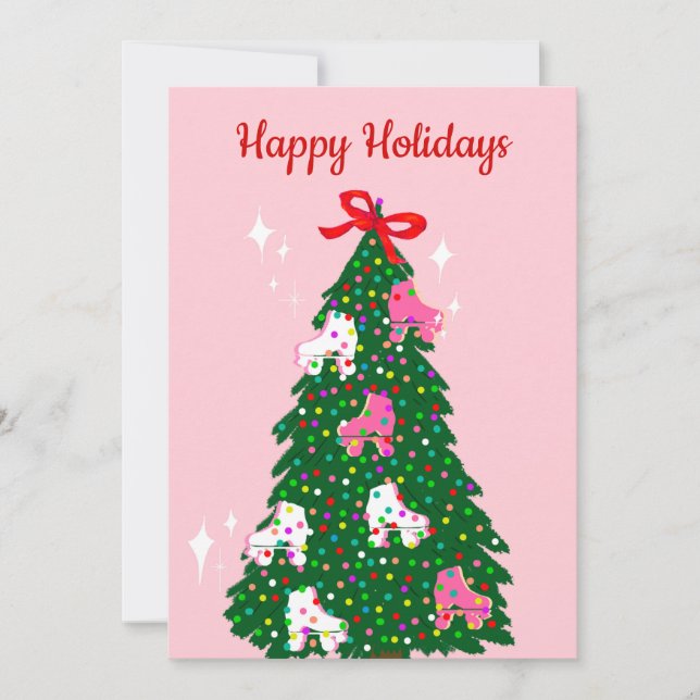 Weihnachtsroller Skaten Xmas Skate Feiertagskarte (Vorderseite)