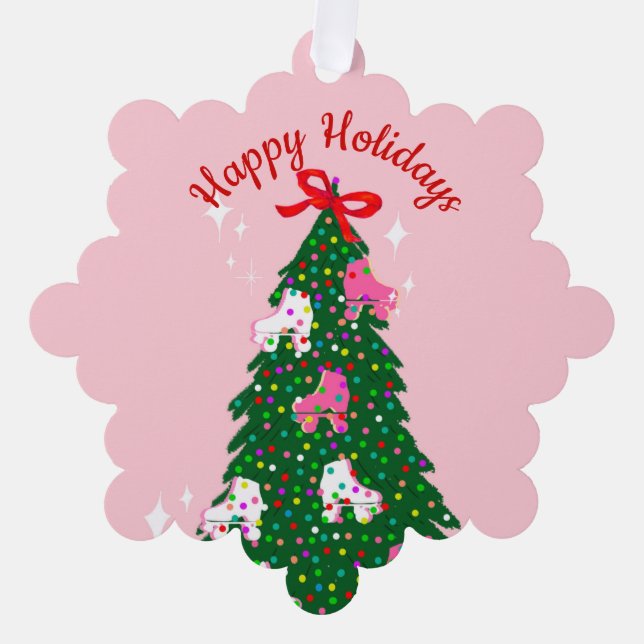 Weihnachtsroller Skaten Xmas Skate Ornament Karte (Vorderseite)