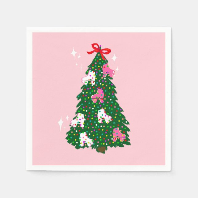 Weihnachtsroller Skaten Xmas Skate Serviette (Vorderseite)