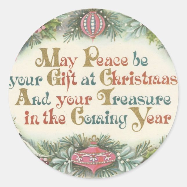 Weihnachtsrosa mit Tauben Runder Aufkleber (Vorderseite)