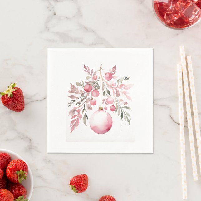 Weihnachtsrosa Serviette (Beispiel)