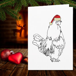 Weihnachtsroster Zeichne Funny Santa Cockerel Art Karte