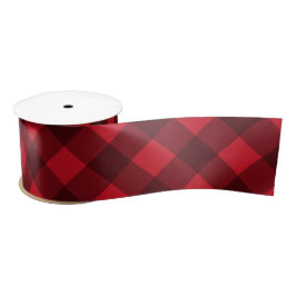 Weihnachtsrot & Black Buffalo Kariert Satinband