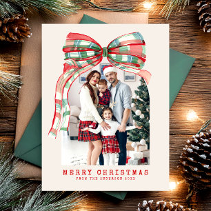 Weihnachtsrot Grün Aquarell Feiertagspostkarte