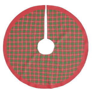 Weihnachtsrot, Grün, Weiß Kariert Polyester Weihnachtsbaumdecke