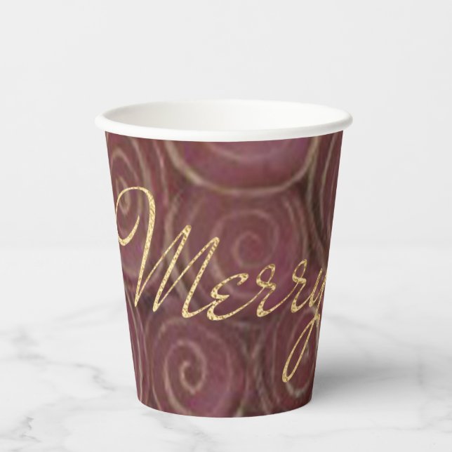 Weihnachtsrot Pappbecher (Vorderseite)