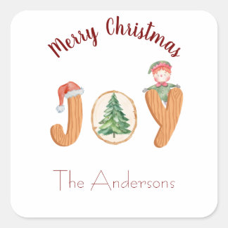 Weihnachtsrot Quadratischer Aufkleber