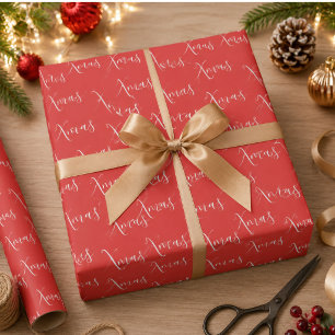 Weihnachtsrot Schriftmuster Weihnachten Urlaub Geschenkpapier