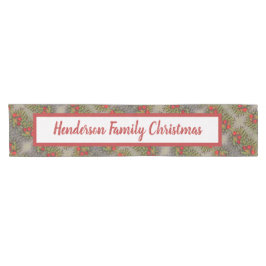 Weihnachtsrot und Abstraktes Muster Kurzer Tischläufer