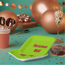 Weihnachtsrot und Brat Green Pappteller