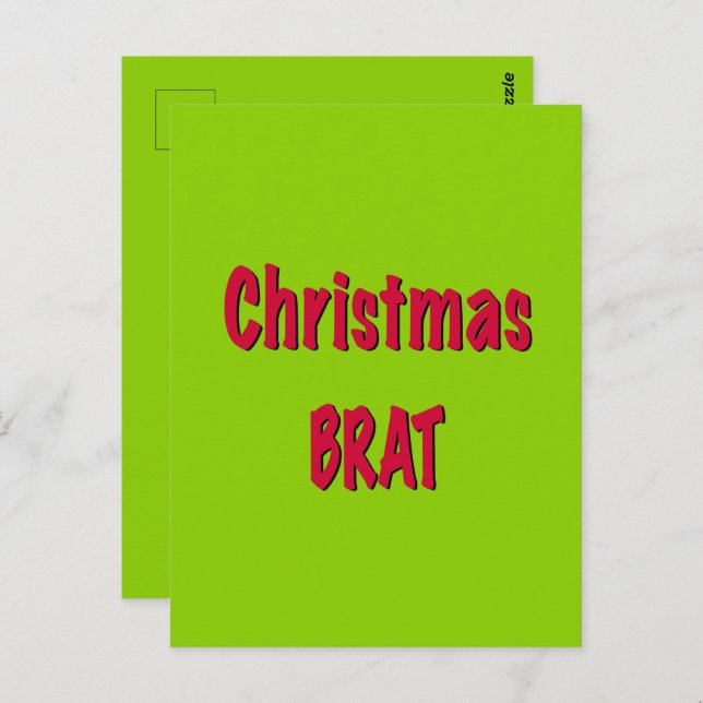 Weihnachtsrot und Brat Green Postkarte (Vorne/Hinten)