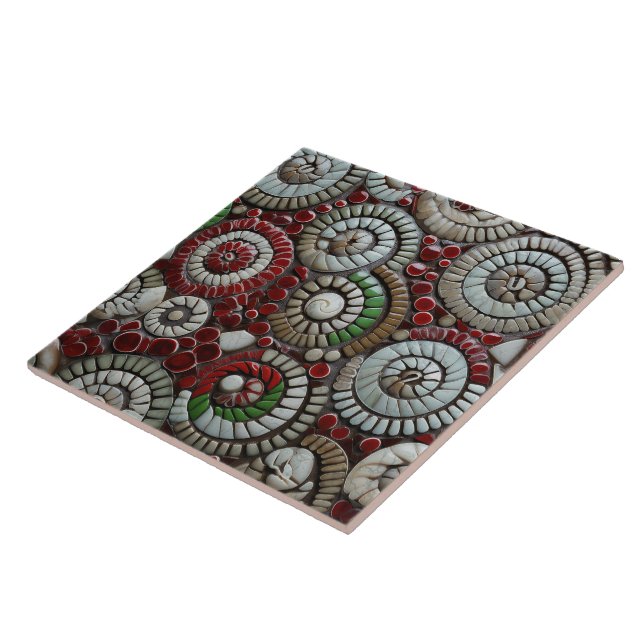 Weihnachtsrot und Grüne Marmor Abstrakt Fliese (Seite)