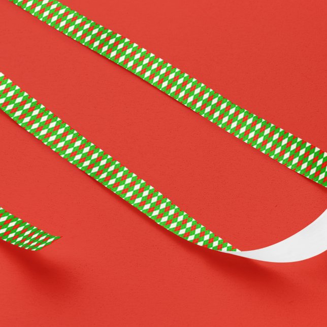 Weihnachtsrot und grüne Raute Satinband (Von Creator hochgeladen)