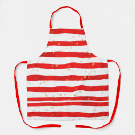 Weihnachtsrot und weiß gestreift schürze