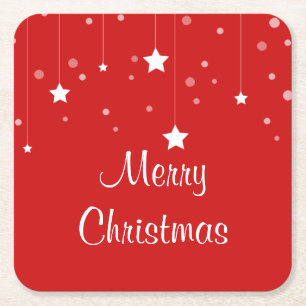 Weihnachtsrot und Weiß Rechteckiger Pappuntersetzer