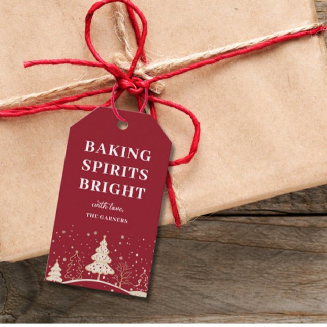 Weihnachtsrote Backgeister  Geschenkanhänger (Von Creator hochgeladen)