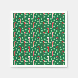 Weihnachtsrote grüne Candy Canes Serviette