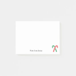 Weihnachtsrote grüne Zuckerstange-Gewohnheit Post-it Klebezettel