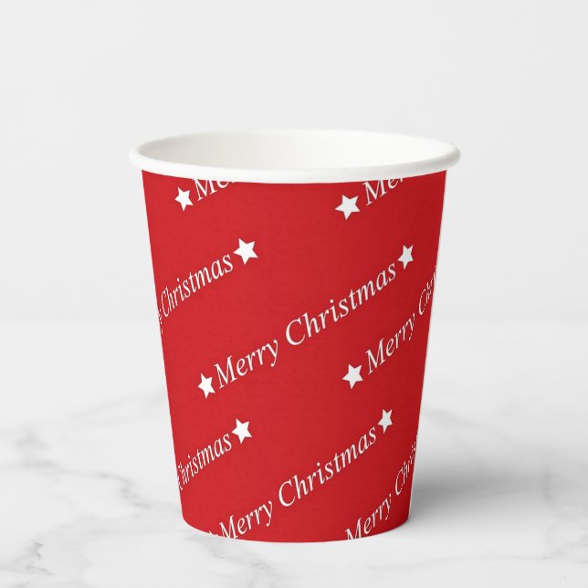 Weihnachtsrote Papiertassen Pappbecher (Rückseite)