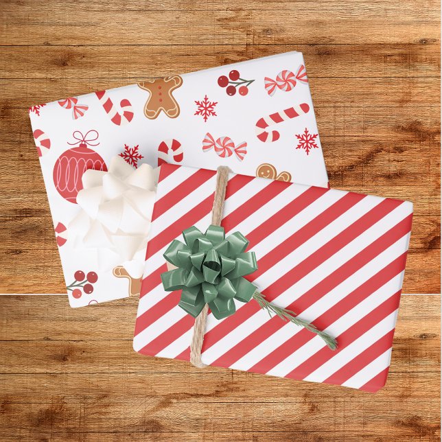 Weihnachtsrote Weihnachtsfeier Geschenkpapier Set (Von Creator hochgeladen)