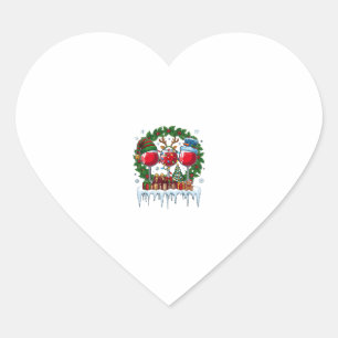 Weihnachtsrote Weingläser Stechpalmenkranz Schneem Herz-Aufkleber