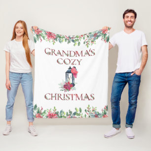 Weihnachtsrote, weiße, kuschelige Oma-Fleece-Decke Fleecedecke
