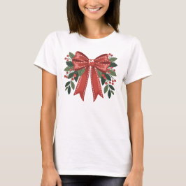 Weihnachtsroter Bogen mit Stechpalme und Beeren Fe T-Shirt