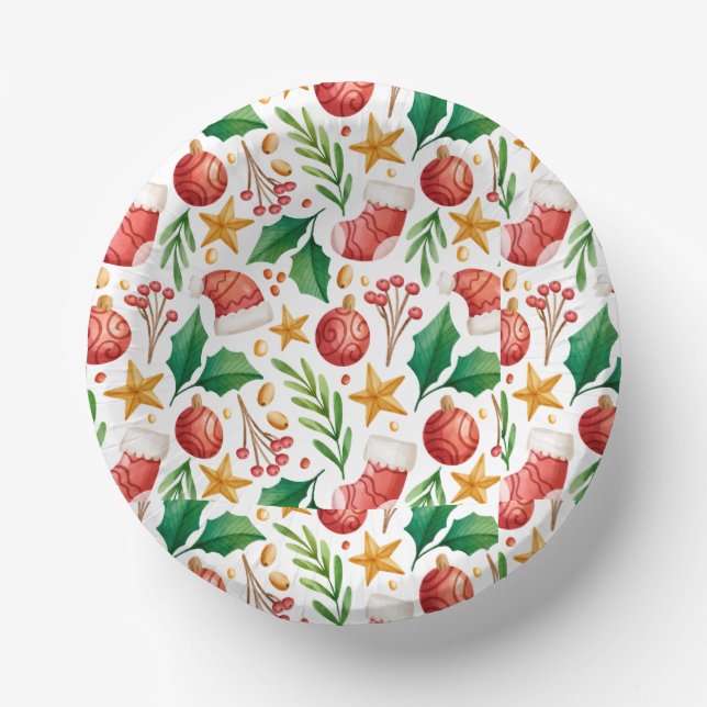 Weihnachtsroter Bulben, Poinsettia Teile und Nut Pappteller (Vorderseite)