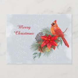 Weihnachtsroter Kardinal Poinsettia Business Feiertagspostkarte