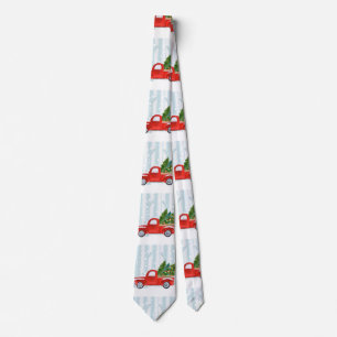 Weihnachtsroter Lieferwagen-LKW auf einer Krawatte