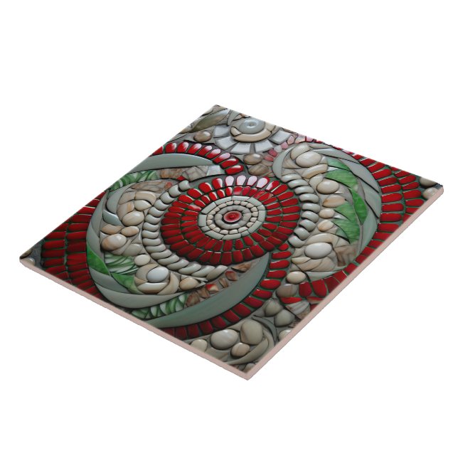 Weihnachtsroter Marmor-Muster Fliese (Seite)