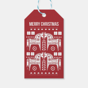 Weihnachtsroter Rentier Skandinavischer Nordischer Geschenkanhänger