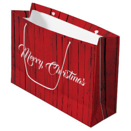 Weihnachtsroter Scheunen-Land-Bauernhaus-Feiertag Große Geschenktüte